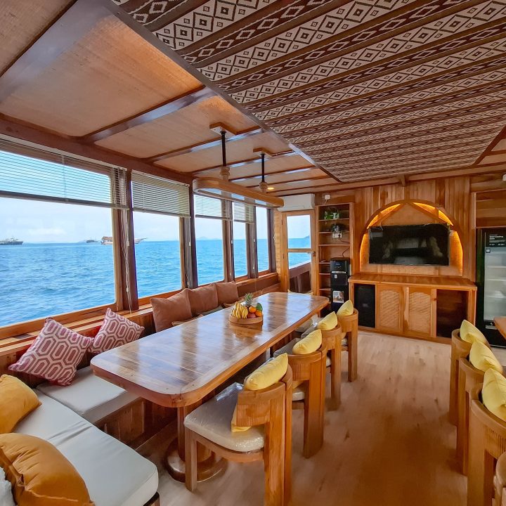 Indoor dining area kala senja one day trip by Royal Voyage