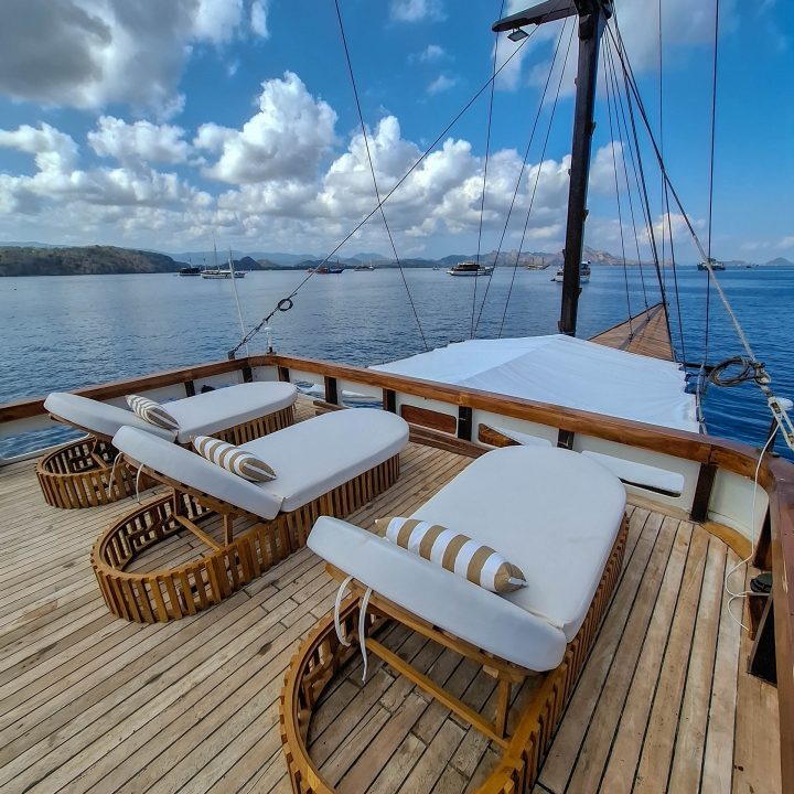 Sun deck area kala senja one day trip by Royal Voyage